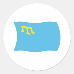 Krim-Tataarse Vlagsticker Ronde Sticker