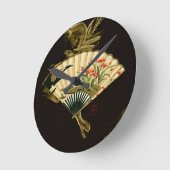 Krimpende oosterse ventilator met Floral Design Ronde Klok (Hoek)