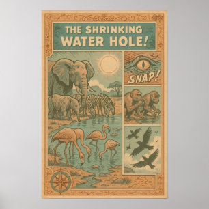 Krimpende Water Hole Survival Comic Poster
