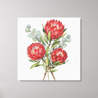 Krimprotea Boeket Aquarel Canvas Afdruk