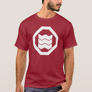 Krimpvorm Kanji voor drie in Oshiki T-shirt