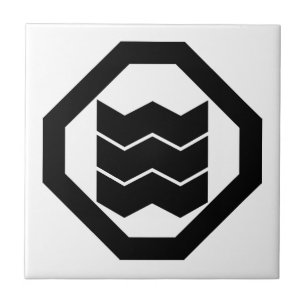 Krimpvorm Kanji voor drie in Oshiki Tegeltje