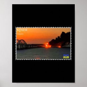 Krim's Kerch-brug Stempel Krimbrug Schiereiland Poster