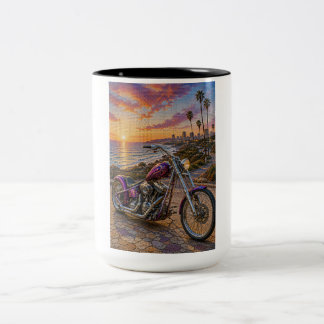 Krimson Highway Chopper Mozaïek Kunst Mok