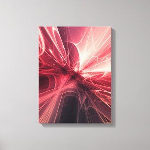 Krimson Lightwave Fractale Kunst Canvas Afdruk