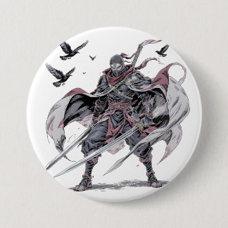 Krimson Ninja Phone Hoes Ronde Button 7,6 Cm