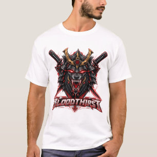 Krimson Samurai Wolf Grafische Shirt, Dual Katana T-shirt