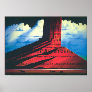 Krimson Zonsondergang - Magisch Realisme Eyvind E Poster