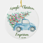 Kringle's Kerst Emporium Keramisch Ornament (Achterkant)