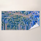 Kringprintplaat, computer, blauw, condensator, chi badhanddoek (Badhanddoek)