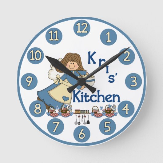 Kris' Kitchen Wall Clock   Ronde Klok (Voorkant)