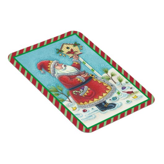 KRIS KRINGLE EN REDBIRDS CHRISTMAS CARDINAL MAGNET MAGNEET (Rechterzijde)