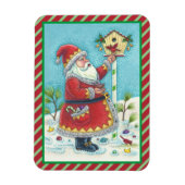 KRIS KRINGLE EN REDBIRDS CHRISTMAS CARDINAL MAGNET MAGNEET (Verticaal)