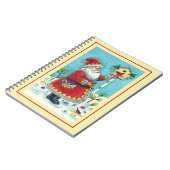 KRIS KRINGLE FEEDING REDBIRDS, CHRISTMAS BIRDHOUSE NOTITIEBOEK (Linkerzijde)