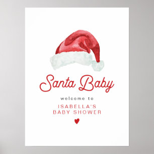 KRIS Schattige en modern Santa Baby shower Welkom Poster
