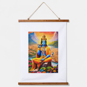 Krishna afbeelding hangend wandkleed