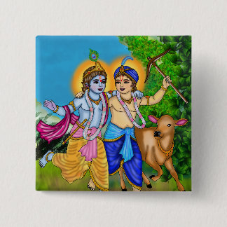 Krishna Balram Knop Vierkante Button 5,1 Cm