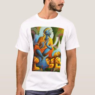 Krishna-design t-shirt laden