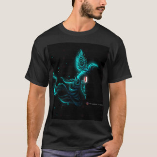 Krishna en mor Pankh ontwerp T-shirt voor mannen