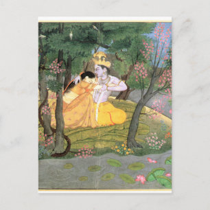 Krishna en Radha Briefkaart