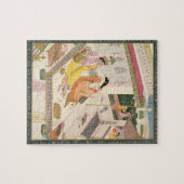 Krishna en Radha op een bed in een Mogul palace in Legpuzzel (Horizontaal)