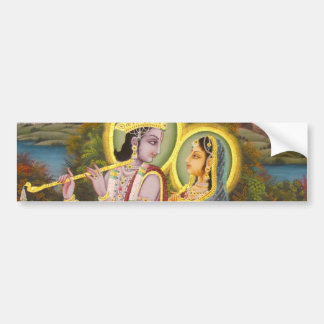 Krishna en Radha op lotus Bumpersticker