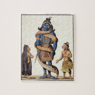 Krishna geperst door de Kaliya Serpent uit 'Voya Legpuzzel