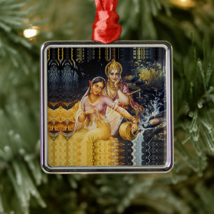 KRISHNA - hindoeïstische godheid - Metalen Ornament