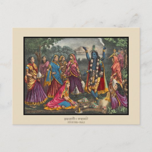 Krishna-Kali Briefkaart (Voorkant)