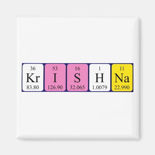 Krishna periodieke tabel naam magneet (Voorkant)