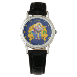 Krishna Radha Vigneshwara Psychedelic Hinduism Horloge