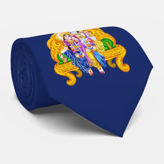 Krishna Radha Vigneshwara Psychedelic Hinduism Stropdas (Opgerold)