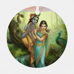 Krishna Radhey Metalen Ornament