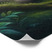 Krishna speelt fluit onder kadamba boom poster (Hoek)