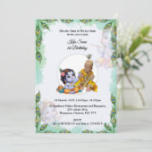 KRISHNA THEMA VERJAARDAG UITNODIGING (Staand voorkant)