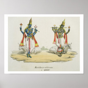Krishna Venugopala, gegraveerd door de Marlet en d Poster
