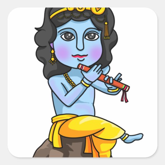 Krishna Vierkante Sticker (Voorkant)