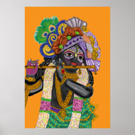 Krishna Wall Clock Poster