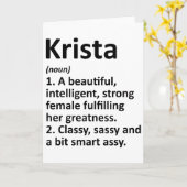 Krista Definitie Persoonlijke Naam Grappige Kerstm Kaart (Gele Bloem)