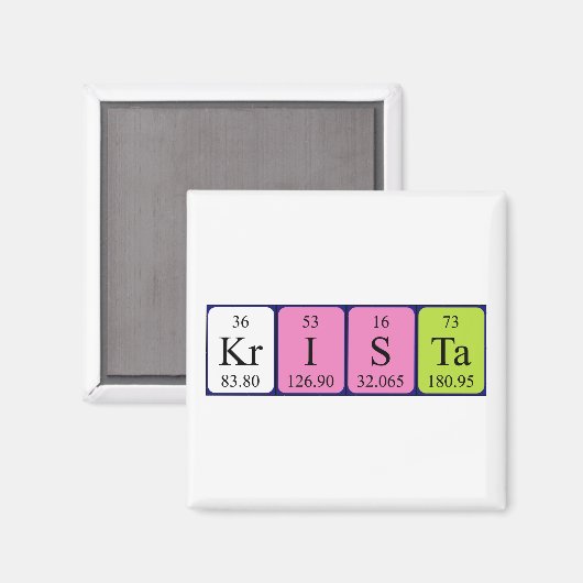 Krista periodiek table name magnet magneet (Voorkant / Achterkant)