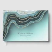 Kristal Agate Wedding Blauwgroen ID825 Gastenboek (Voorkant)