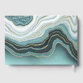 Kristal Agate Wedding Blauwgroen ID825 Gastenboek (Achterkant)