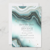 Kristal Agate Wedding Blauwgroen ID825 Save The Date (Voorkant)