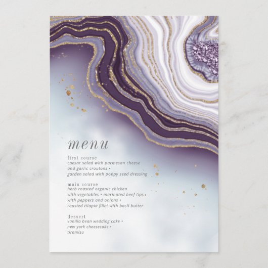 Kristal Agate Wedding Menu Amethyst ID825 (Voorkant)