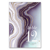 Kristal Agate Wedding Table Number Amethyst ID825 Kaart (Achterkant)