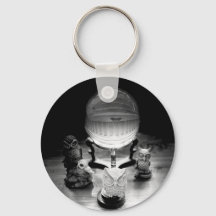 Kristal Ball en ornamental Owls Metal