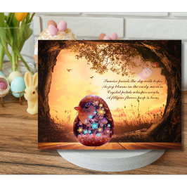 Kristal bloeit en Pasen Hoop Feestdagenkaart