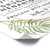 Kristal foliage greenery Open Bar bruiloft Poster (Hoek)