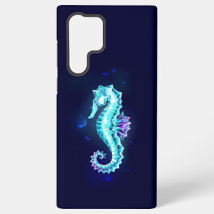 Kristal Ijs Zeepaardje op Blauwe Achtergrond Samsung Galaxy Hoesje