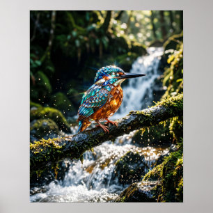 Kristal Ijsvogel Cascade Kunst Poster